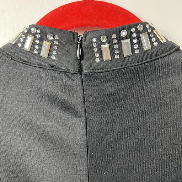 Cleo black jumpsuit with rhinestone embellishments.  Size small - Picture 8 of 9